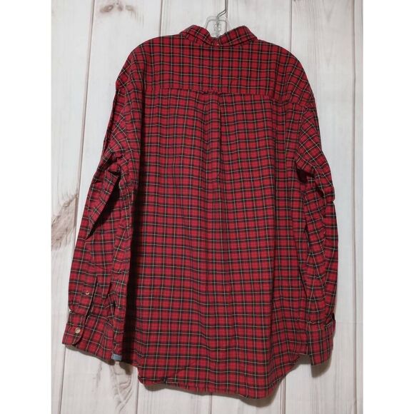 Izod Shirt Men's 2xl Red Button Front Long Sleeve - Picture 2 of 10
